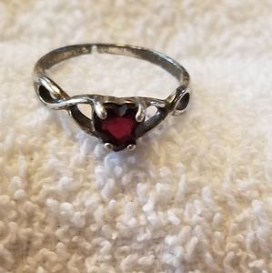 Sterling Amethyst Heart Ring